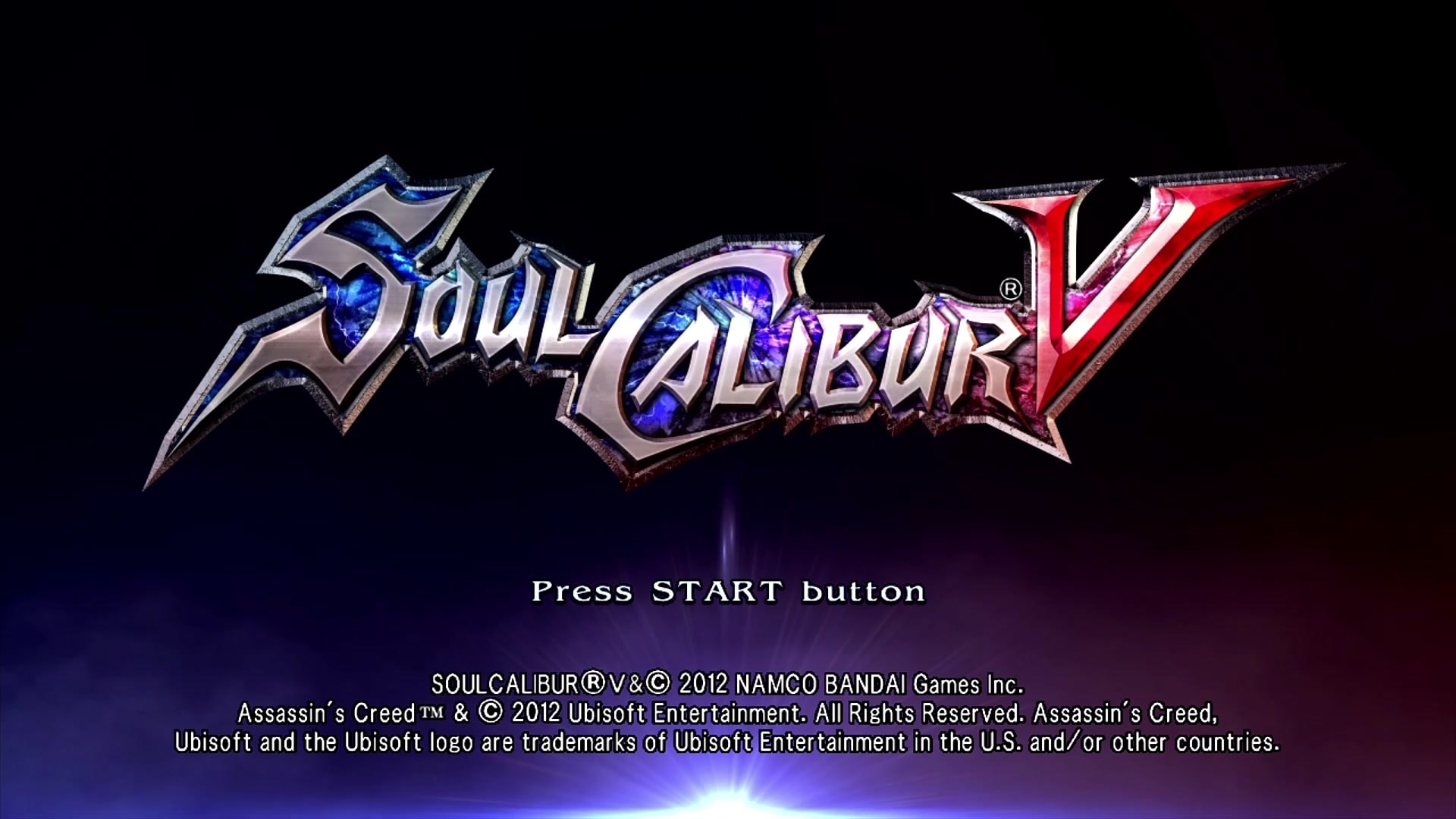Soul Calibur V title screen for Xbox 360